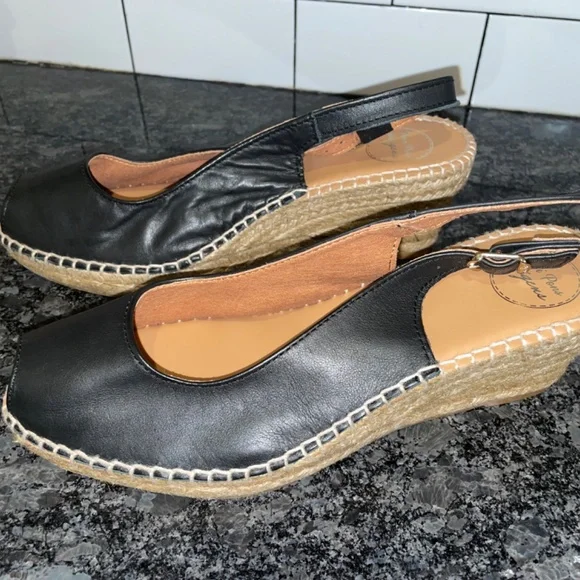 Toni Pons Origens Croacia Black Leather Sandal Womens Size EU 41 US 10 - Picture 5 of 9